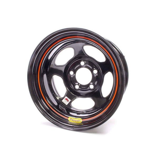 Bassett Bassett 50L555 15 in. dia. Racing Inertia Advantage Black Powdercoated Wheels BAS50L555